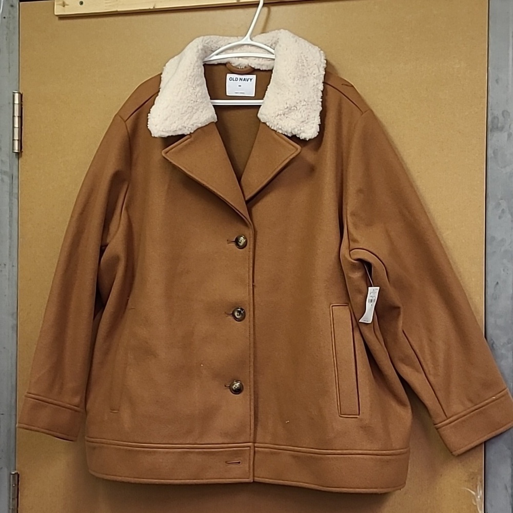 Old Navy Camel Tan Button Down Pea Coat
